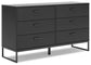 Socalle Full Panel Headboard with Dresser and 2 Nightstands