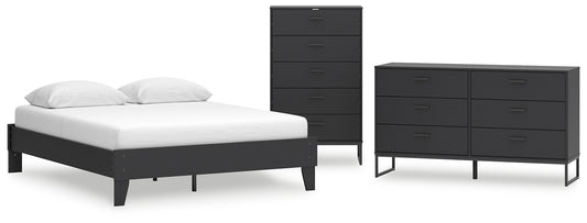 Socalle Queen Platform Bed with Dresser and Chest