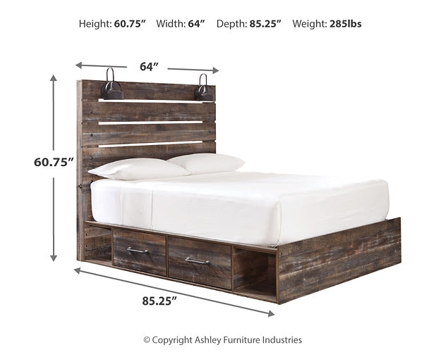 Drystan  Panel Bed With 4 Storage Drawers