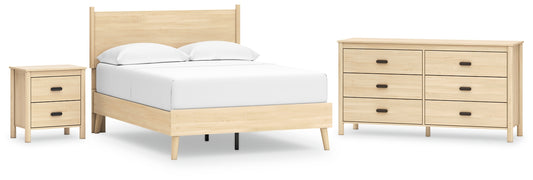 Cabinella Full Platform Panel Bed with Dresser and Nightstand